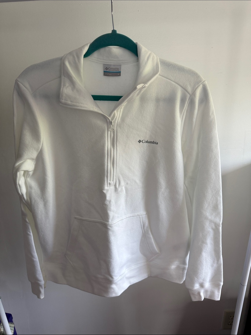 Columbia White Quarter-Zip Fleece Pullover